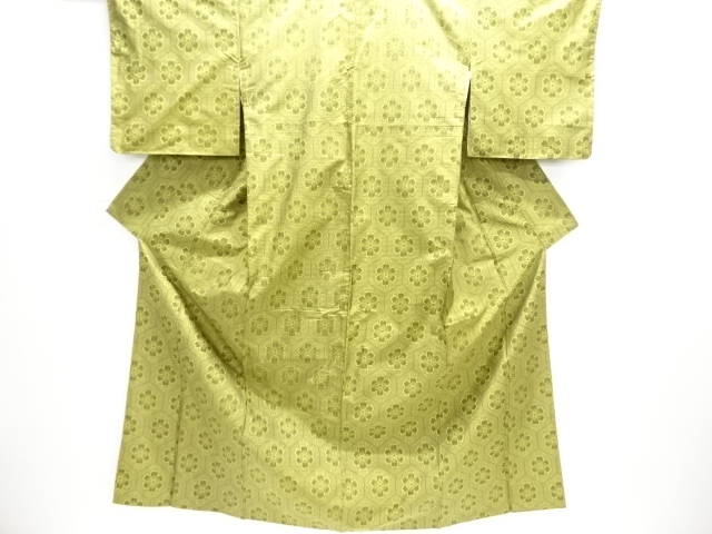 JAPANESE KIMONO / MURAYAMA OSHIMA TSUMUGI / WOVEN KIKKO & FLOWER 